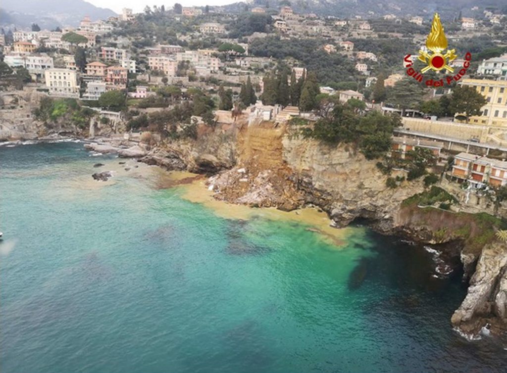 Derrumbe en el cementerio de Camogli. EP