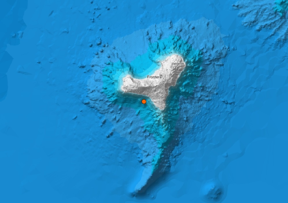 Localizan un terremoto de magnitud 3,6 en aguas al suroeste de El Hierro