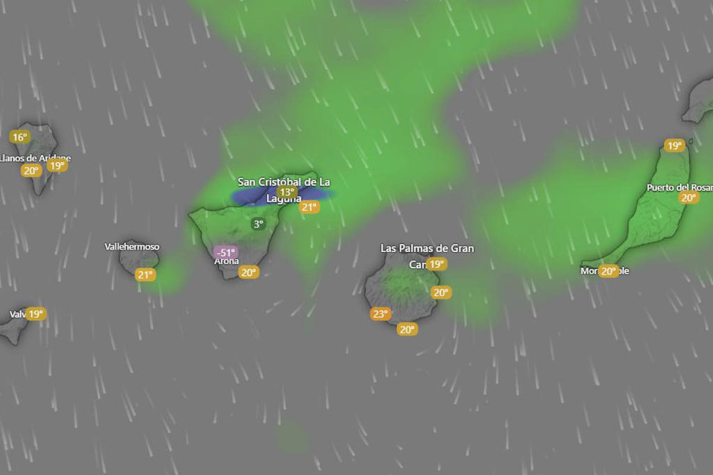 Dana en Canarias dejará lluvias y tormentas