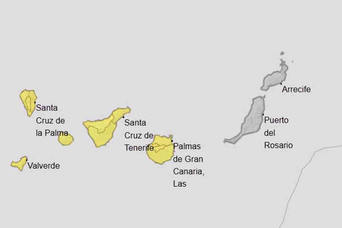 avisos amarillos AEMET tiempo Canarias