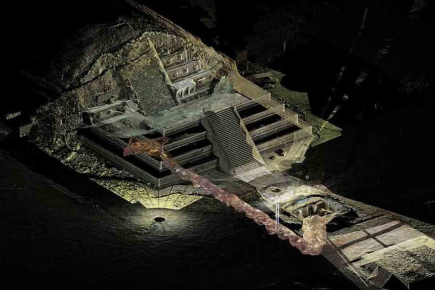 Líquido arqueólogos descubrimiento pirámide