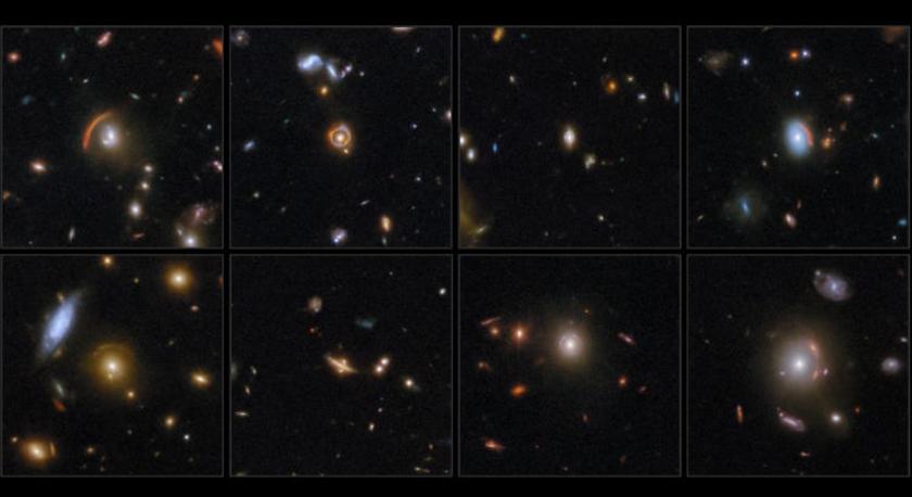Una serie de seis imágenes de anillos de Einstein del James Webb - NASA