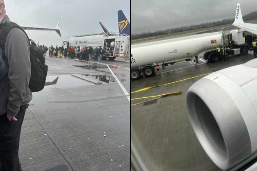 Momentos posteriores al impacto del avión de Ryanair