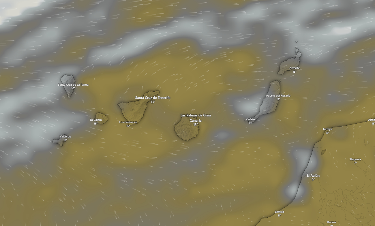 AEMET Canarias activa aviso amarillo por fenómenos costeros en Lanzarote y prevé lluvias débiles y viento fuerte en varias islas del Archipiélago
