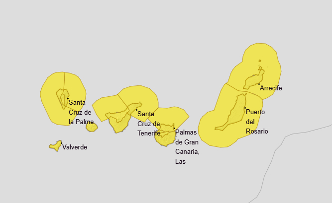 Avisos de la AEMET en Canarias este domingo - AEMET