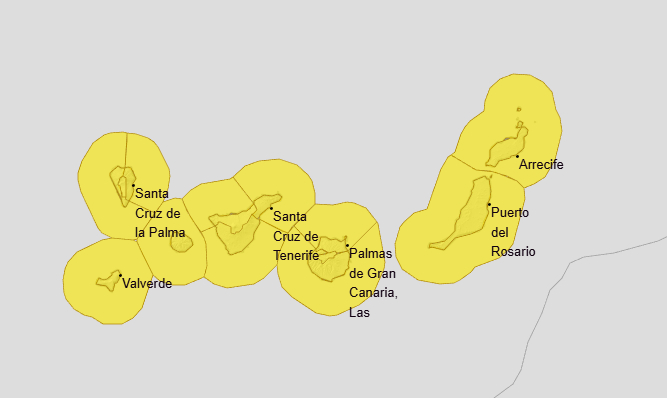 Avisos activados en Canarias - AEMET