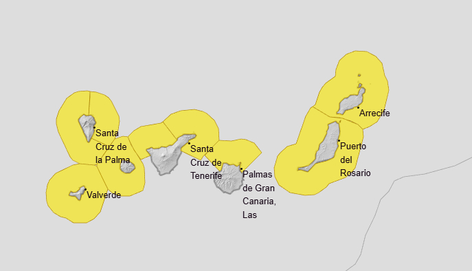Avisos activados en Canarias - AEMET