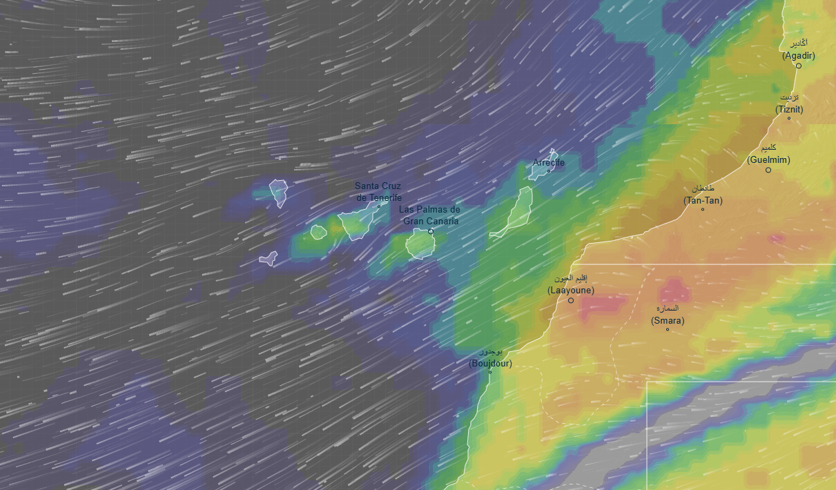 Avisos de la AEMET por viento y lluvias en Canarias