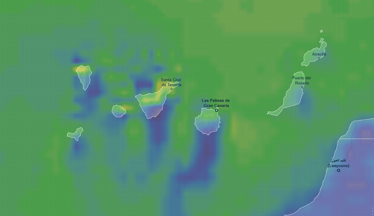 AEMET prevé intervalos nubosos y mar de fondo del noroeste en Canarias este jueves, con viento que se intensificará por la tarde