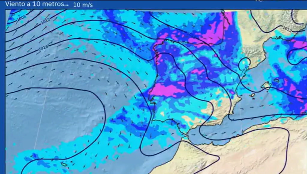 Chorro polar y frentes atlánticos afectando a Canarias