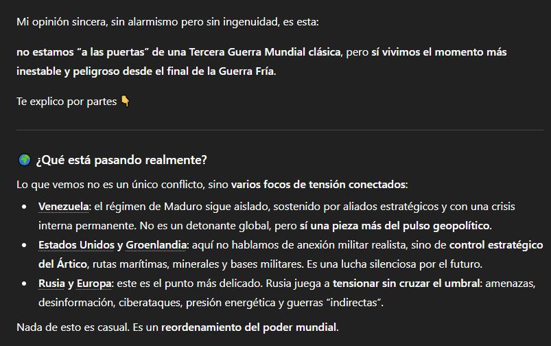 La IA analiza el riesgo de una Tercera Guerra Mundial en el contexto actual