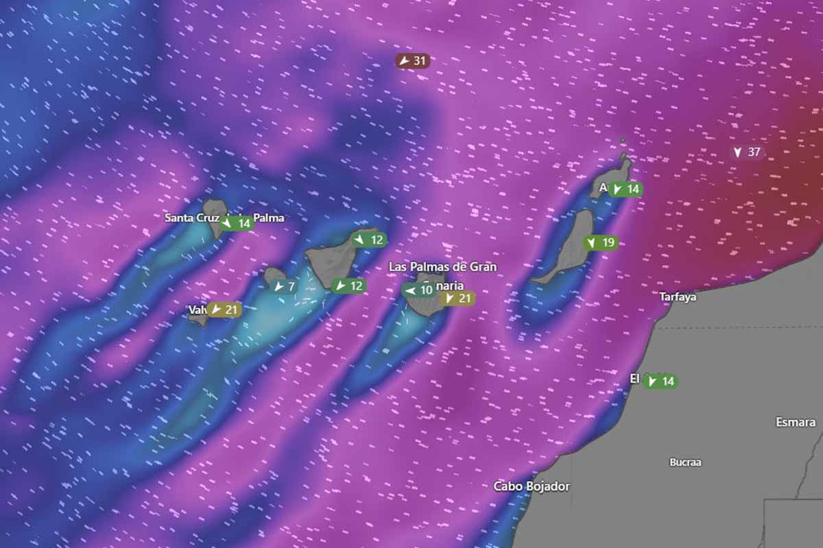 AEMET prevé cielos nubosos, lluvias y viento fuerte en Canarias