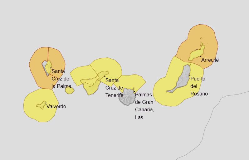 Avisos activados en Canarias - AEMET