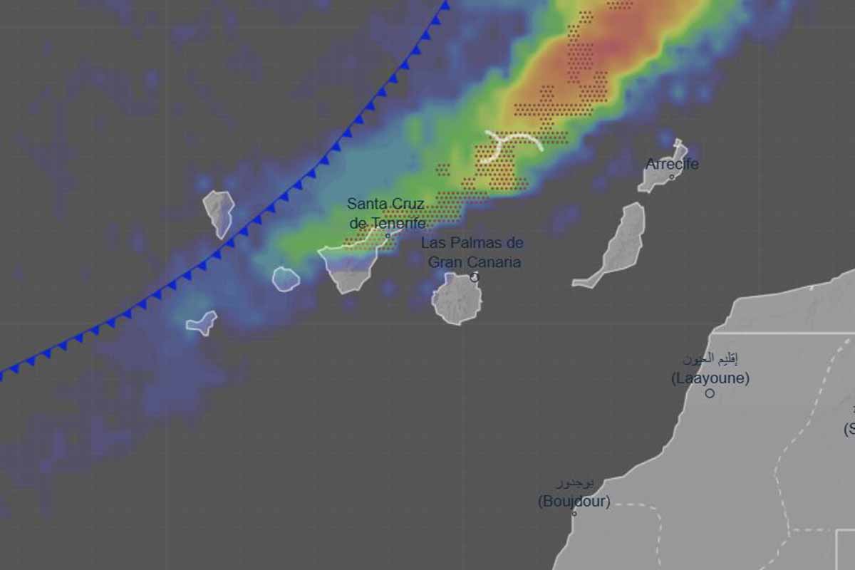 Avisos de la AEMET por viento, lluvias y mala mar en Canarias