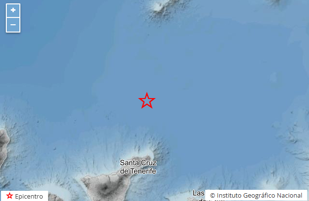 Mapa del seísmo en Tenerife - IGN