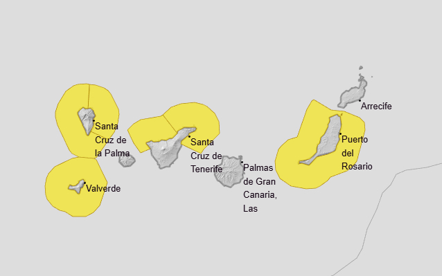 Avisos de mal tiempo en Canarias - AEMET