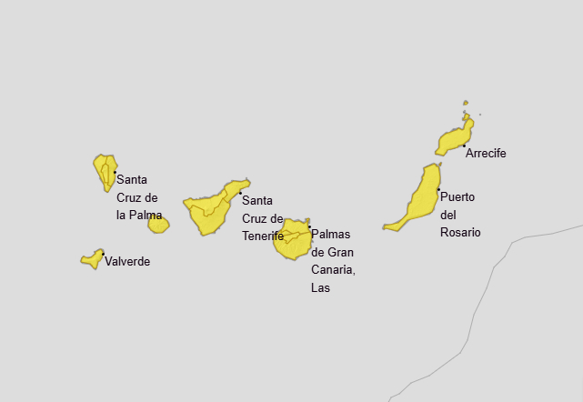 Alertas activadas por calima en Canarias - AEMET