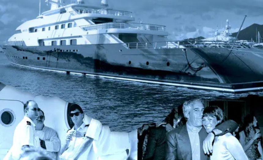 Yate navegando entre Tenerife y Gran Canaria al atardecer, imagen relacionada con Epstein y el recuerdo del caso Robert Maxwell en aguas canarias y su impacto mediático internacional.