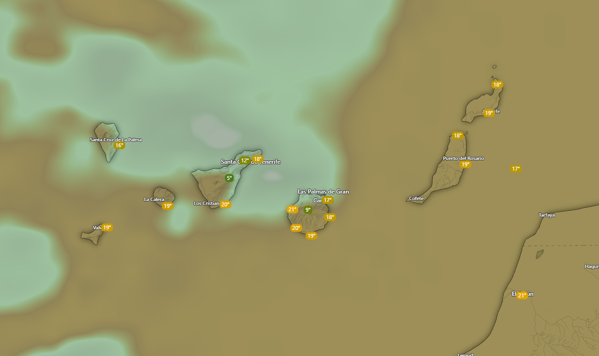 Mapa del tiempo en Canarias - AEMET MeteoRed
