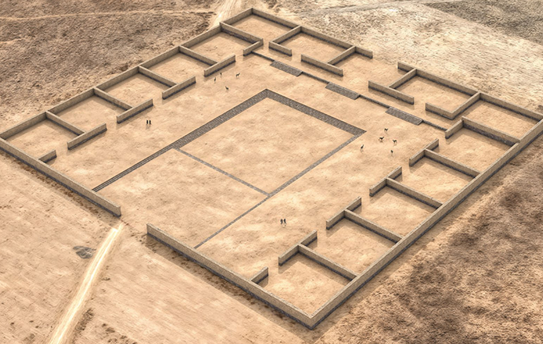 Recreación del centros ceremonial de Tiwanaku descubierto por los arqueólogos