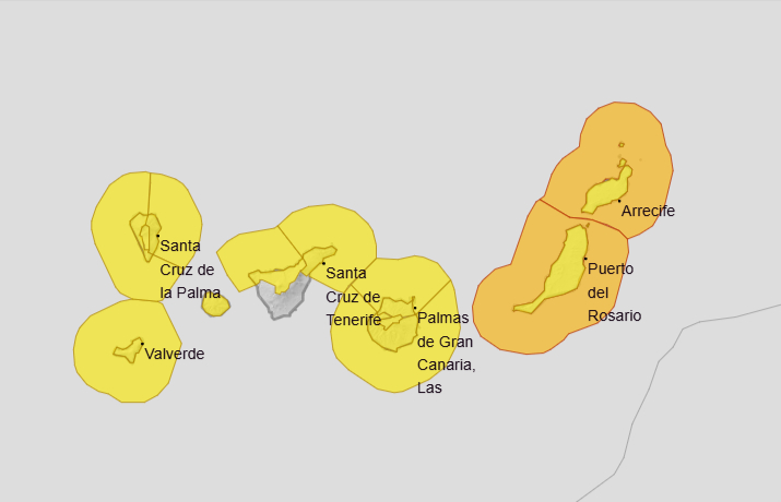 Avisos activados en Canarias - AEMET