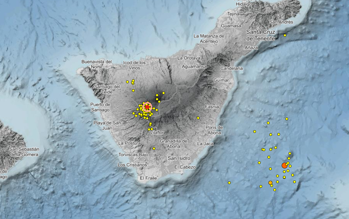 Terremotos en El Teide, Canarias los últimos 30 días - IGN