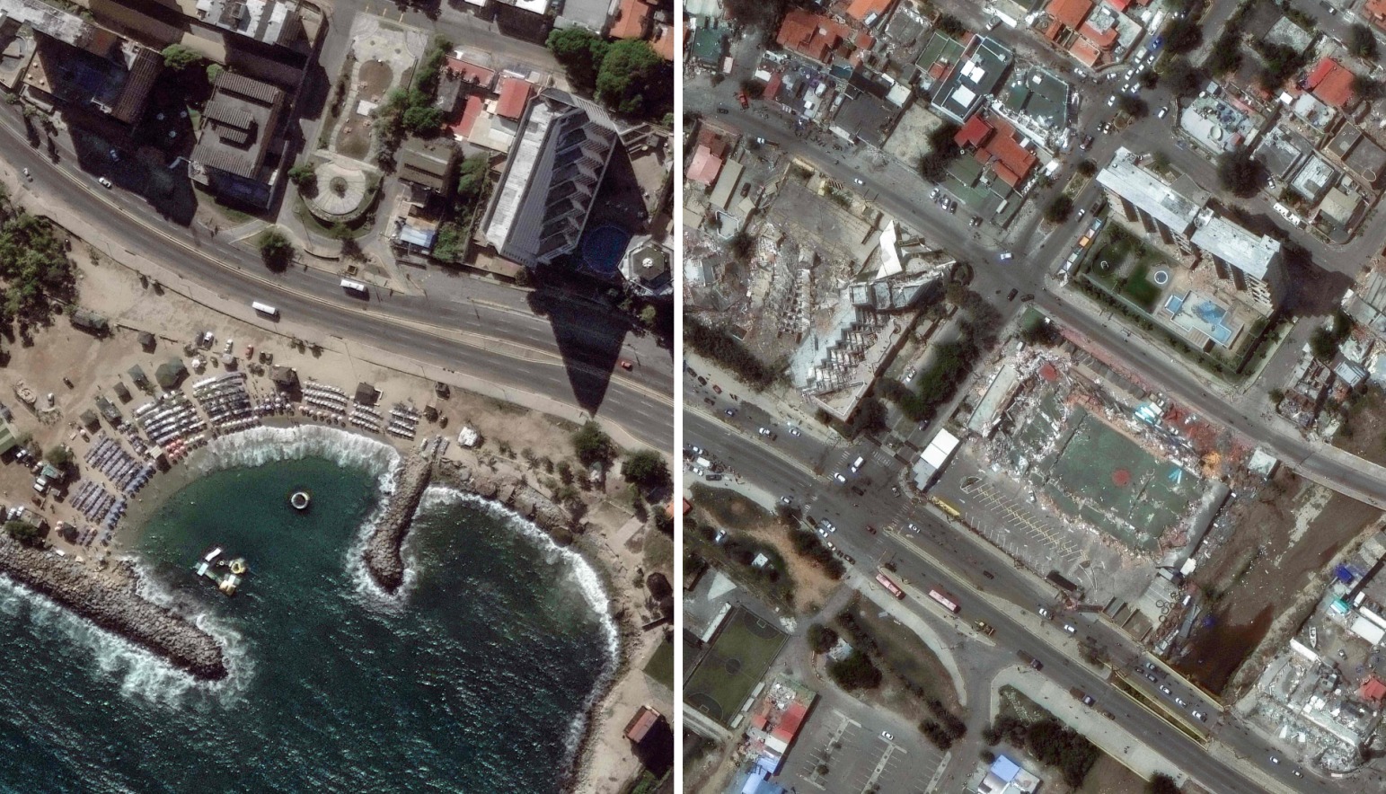 Antes y después del terremoto en Venzuela