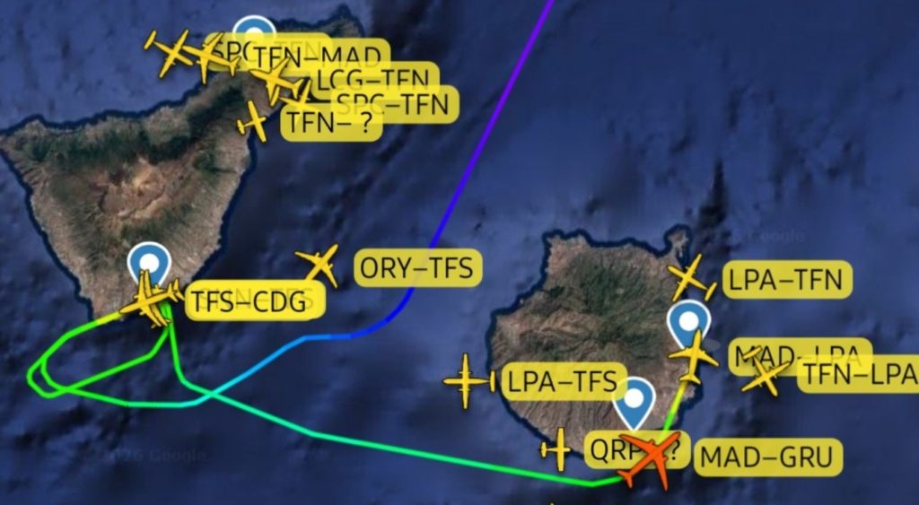 Vuelos Iberia Tenerife gran Canaria emergencia