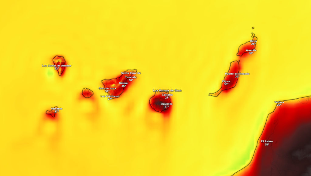 Mapa del tiempo en Canarias y calor - AEMET